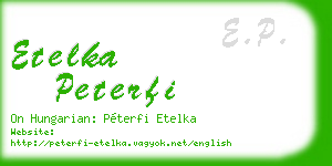 etelka peterfi business card